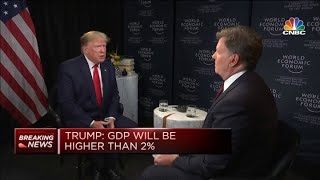 President Donald Trump: U.S. economic growth will be higher than 2%, but I'm not thrilled about it