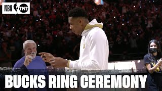 Giannis & The Milwaukee Bucks Get Their Championship Rings  NBA on TNT