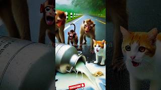 मेहनती बिल्ली और नटखट बंदर 🐒 Beautiful Story of cat and monkey #shortvideo #ytshorts #shorts