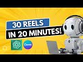 Bulk Create 30 Instagram Reels in 20 minutes with Canva & ChatGPT ONLY!