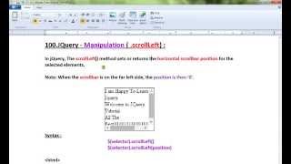 SCROLLLEFT METHOD IN JQUERY DEMO