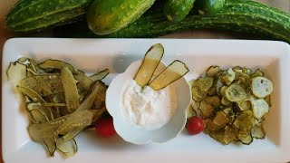 CUCUMBER CHIPS ~ and DEHYDRATED SHREDS for tzatziki and powder. Let no cucumber be wasted.