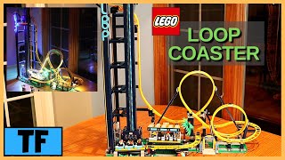 Lego Loop Coaster 10303 Review (Speed Build Timelapse) + LED Light Kit + Power Functions Motor Test
