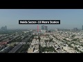 Noida Sector 18 Metro Station - aerial flight