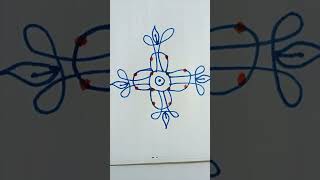 🌺Simple Rangoli 4*2 dots kolam//Easy muggulu#shorts