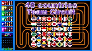 Team circuit ~48 countries marble race #6~  in Algodoo | Marble Factory