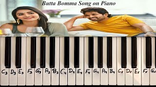 Butta Bomma Song Easy Piano Tutorial | Allu Arjun & Pooja Hedge | Armaan Malik | Thaman S