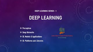 Deep Learning Fundamentals - Deep Learning Series - 1