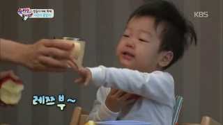 [HIT] 슈퍼맨이 돌아왔다-훌쩍 큰 둥이, 옹알이로 의사표현 확실한 서준이.20141102