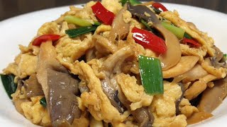 How to make oyster mushroom scrambled eggs, all the skills are here, fresh and fragrant rice