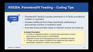 Section K: Swallowing and Nutritional Status