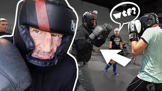 Old Man Pranks Professional Kickboxing Gym
