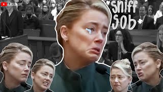 Amber Heard FAKE CRYING AGAIN for almost 3 minutes straight (gets worse every minute) | Day 16