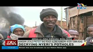 Kangemi locals protest bad roads along Kangemi-Nyeri town road