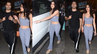 Janhvi Kapoor & Varun Dhawan Arrived back from Dubai after the Post Shoot of their Film #bawal 🤩🔥📸