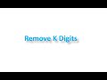 Leetcode: Remove K Digits