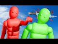 Smart AI Ragdolls Fight with Weapons in Realistic Simulations! (with Active Ragdoll Physics)