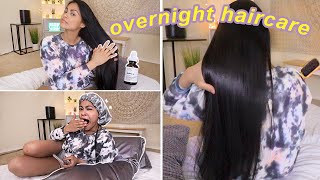 My Night Time Haircare Routine | Bristle Brush, Argan oil, Silk cap + MORE