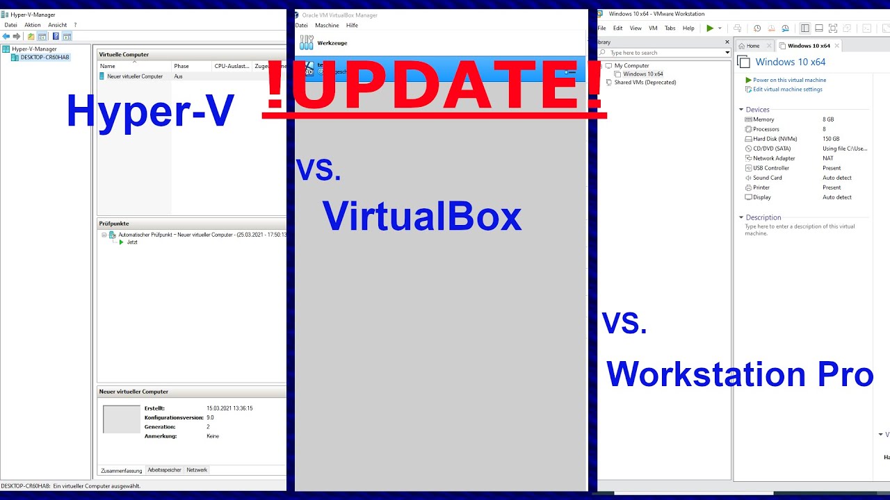 Welche Vm Liefert Die Beste Performance Hyper V Vs Virtualbox Vs