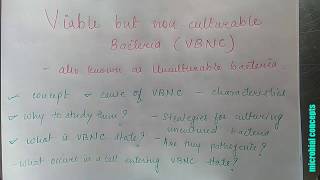 (1) Viable but nonculturable |what are VBNC ?| Unculturable | VBNC | Nonculturable bacteria