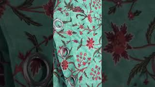 Casableu Kashmiri Sea Green Blackout Curtains Pack of 2