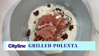 Prosciutto di parma with grilled polenta and grana padano cream