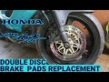 How To Change Motorcycle Brake Pads In A Nissin Double Disc Brake System | Honda Firestorm/SuperHawk