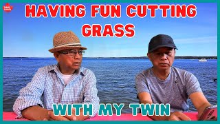 Vlog26: Having fun cutting grass with my twin      #BuhayCanada #LifeInCanada #MangyanSaCanada