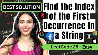 Find the Index of the First Occurrence in a String #leetcode #topinterview150 #binarytree