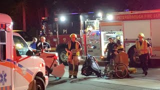 Two people transported to hospital after bicycle vs car collision