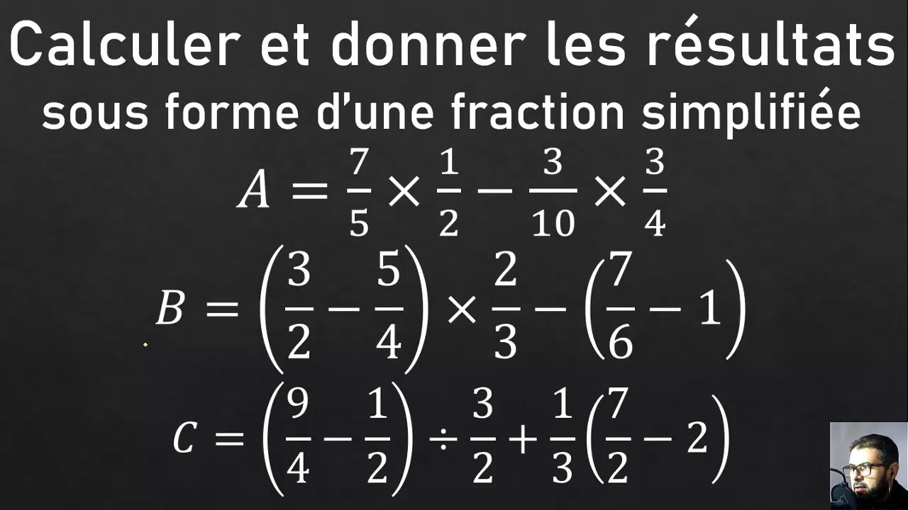 Les Fraction Calculer Une Opération Avec Des Parenthèses - YouTube