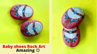 Rock Painting shoes|easy Rock Painting | shoes painting on stones | part 13