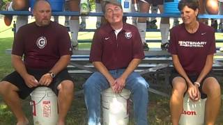 David Orr, Dr. David Rowe and Ronda Seagraves accept ALS Ice Bucket Challenge