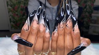 XX-Long Nails Color Change | 90s Nails | Curve Acrylic Nails