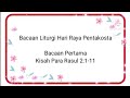 Bacaan Pertama Hari Raya Pentakosta, 28 Mei 2023