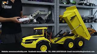 Unbox JDM E450C articulated dumper truck, and testing functions.