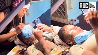 ChriseanRock Hold Blueface Down In Prison While Getting Her Lashes Done
