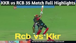 RCB vs KKR Full highlights||IPL 2019 match 35||andre Russell batting