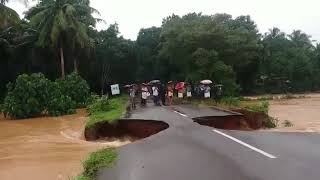 Road destroy due to Rain @ Kerala,Malappuram Road destroy due to Rain @ Kerala,Malappuram