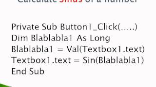Visual Basic 10 Calculate a Cos, Sin & Tan of a number