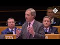 Nigel Farage’s final speech to European Parliament cut short after he waves flag