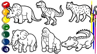 DRAW Dinosaurs, Wild Animals and More in Minutes! 🦖🦖🐆🐘🦍🐊