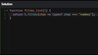 JavaScript - List Filtering | Codewars 7KYU