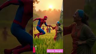 ❤️ Evolution of Spiderman : Spiderman with women 🥰 Meow Magic ✅ #cat #cute #love  #shorts