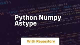 python numpy astype