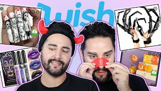 WISH Beauty \u0026 Halloween Gift Swap! 💜🖤 The Welsh Twins