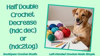 Left Handed Crochet | Half Double Crochet Decrease (Step-by-Step)