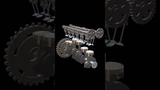 【Blender 3DCG】直列6気筒エンジンのアニメーションつくってみた Inline-6 cylinder Engine Animation #shorts