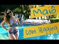 DIY - Como fazer maiô com calça legging / How to make swimsuit using leggings