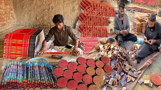 Mass Production Process of 10 Shot Thunder sticks and Several Fireworks Making in Fireworks Factory